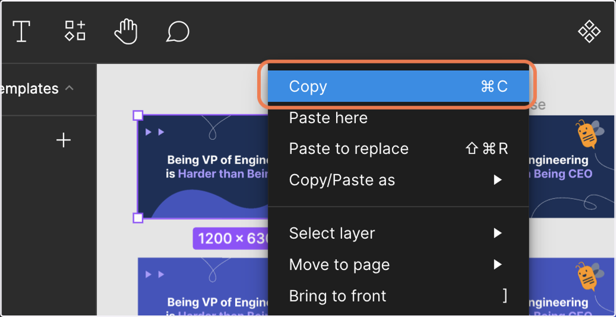 Copy the Design Template You Want