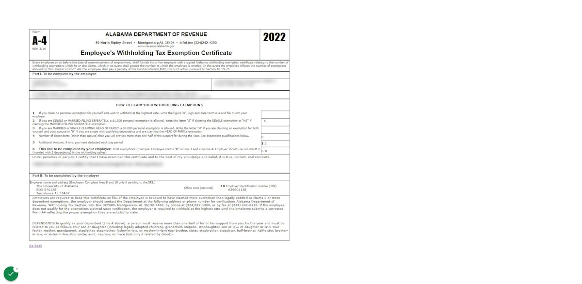 Alabama W4 Form 2023 Pdf Printable Forms Free Online
