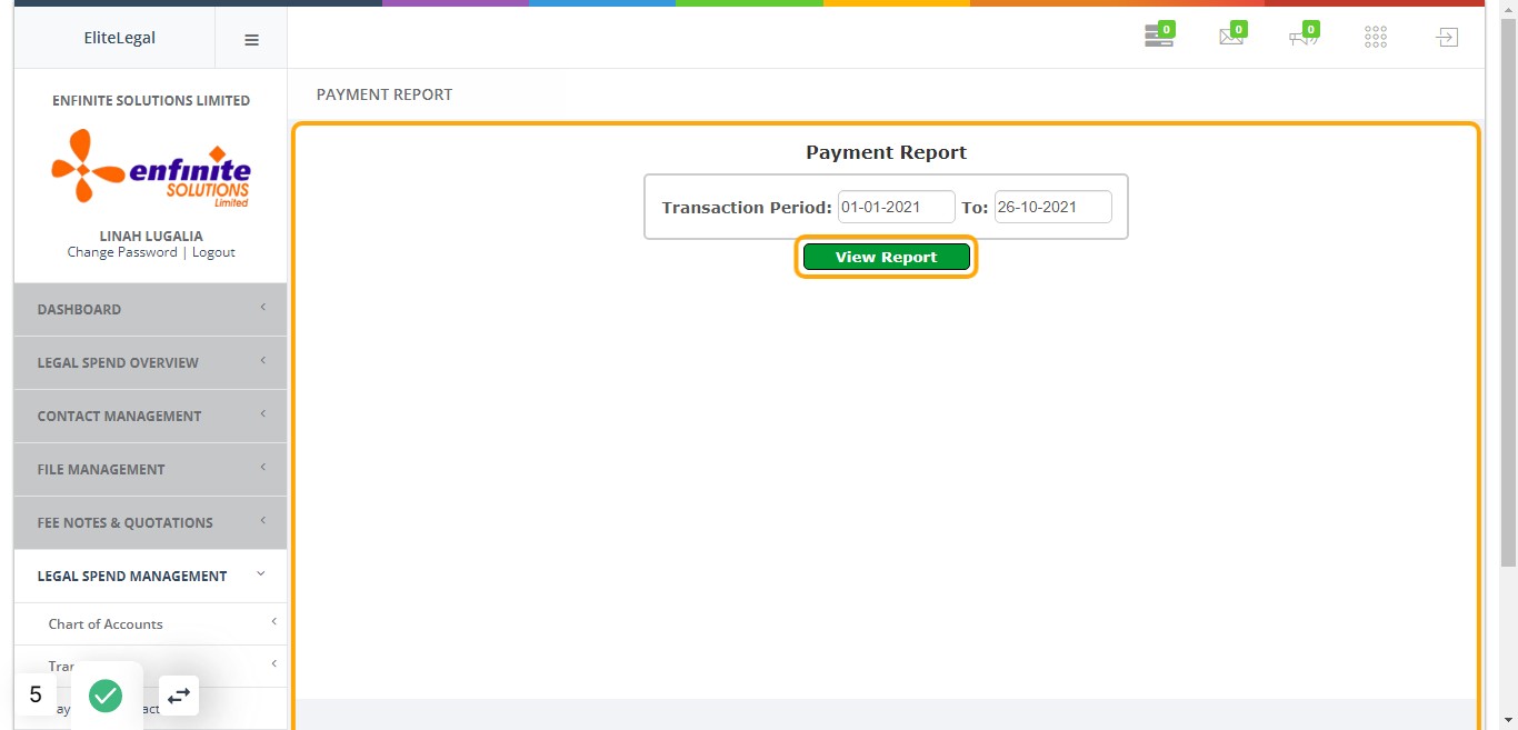 Once done click on the View Report button