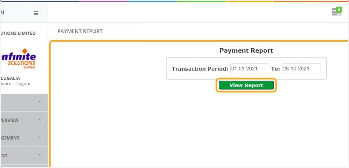 Once done click on the View Report button