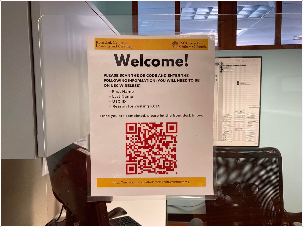 Check-in yourself with the QR code at the front desk