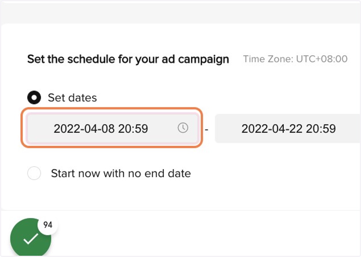 Click on Start Time