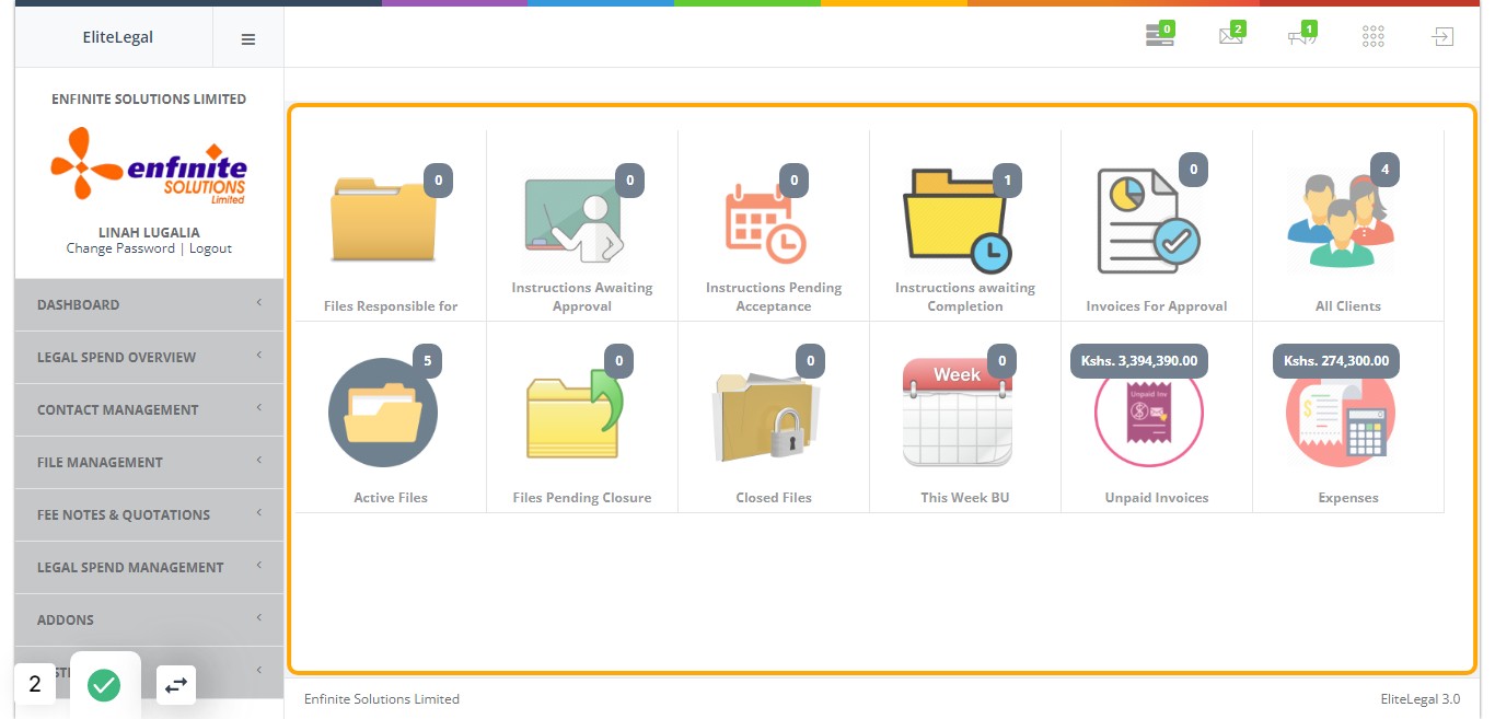 Log into the system