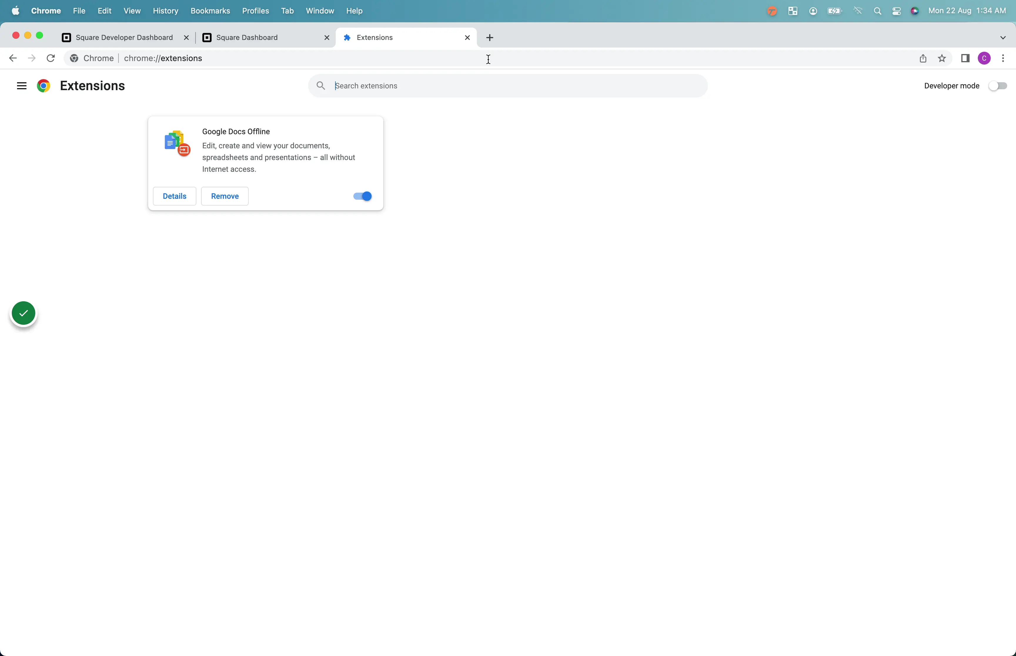 Open the extension page in chrome by typing chrome://extensions in the url bar.
