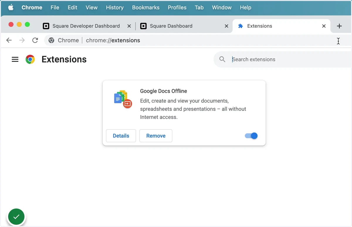 Open the extension page in chrome by typing chrome://extensions in the url bar.
