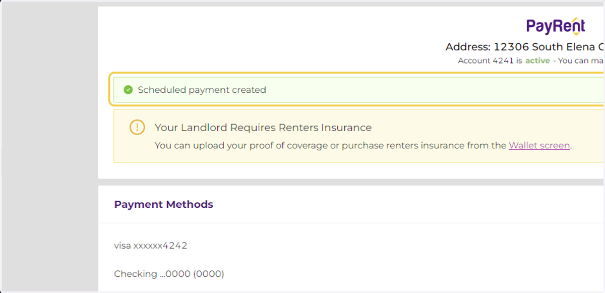 Your Scheduled Payment has been created.