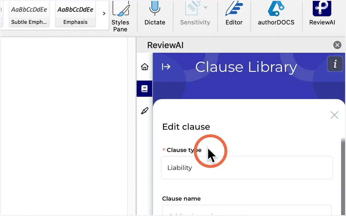 Clause Type (Required)