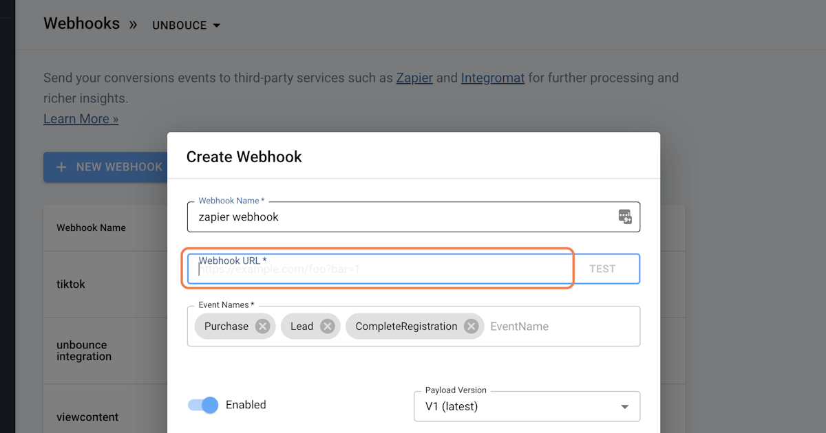 Name it and paste the Zapier webhook URL