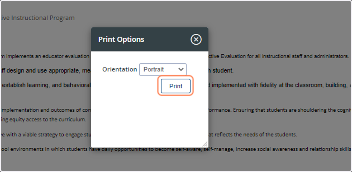 Click on Print