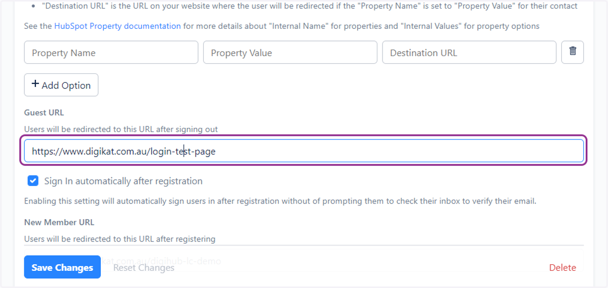 Setup your own login page URL in HubSpot Website Pages/Landing Pages