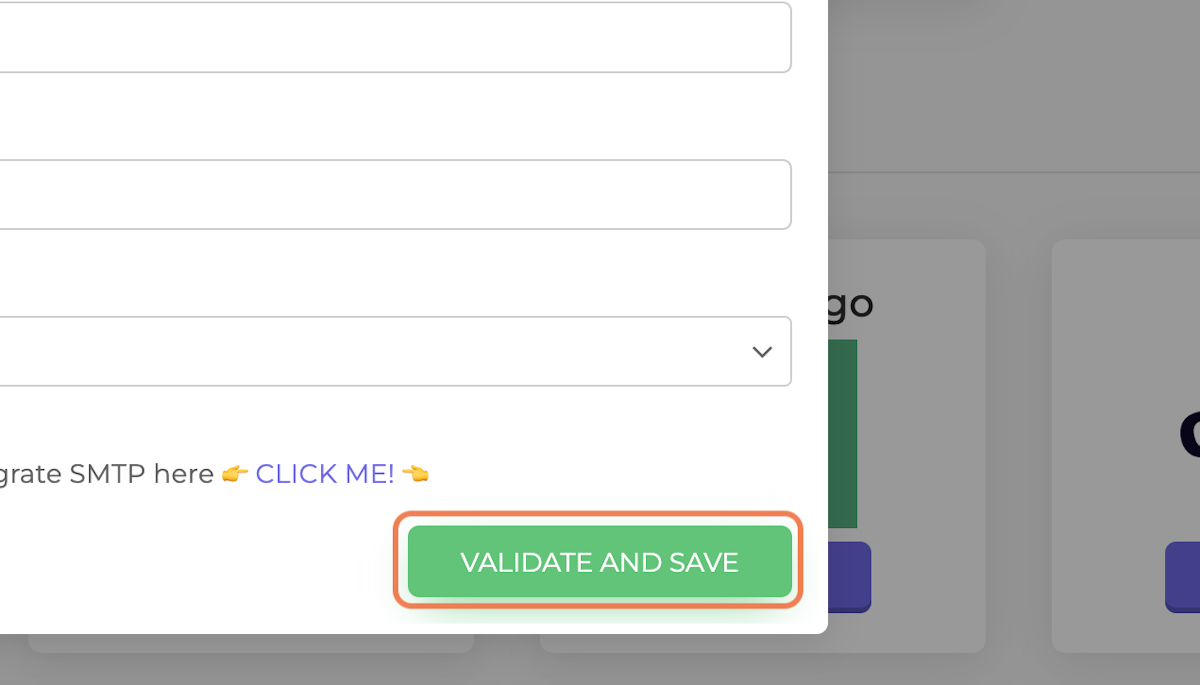 Click on VALIDATE AND SAVE