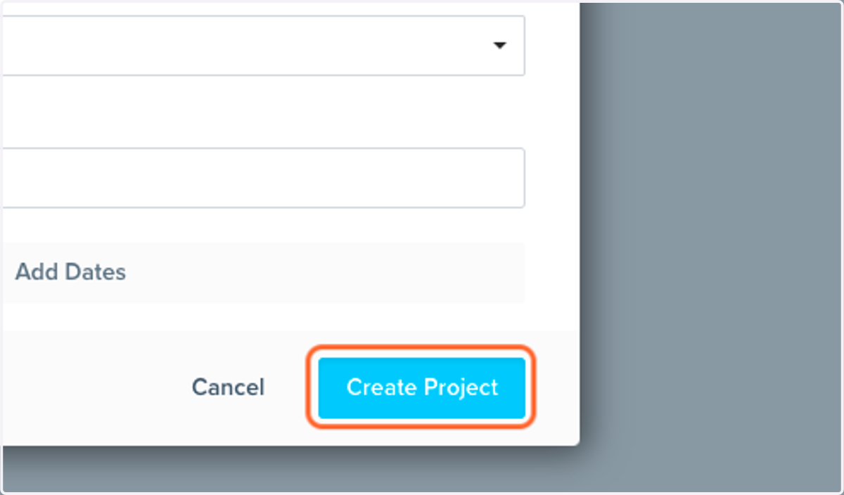 Click on Create Project