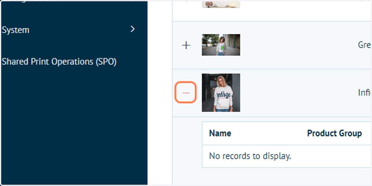 Click on the '+' icon next to the product requiring the attribute