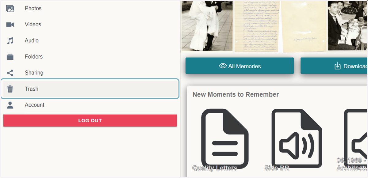 Click on 'Trash' on the left hand menu