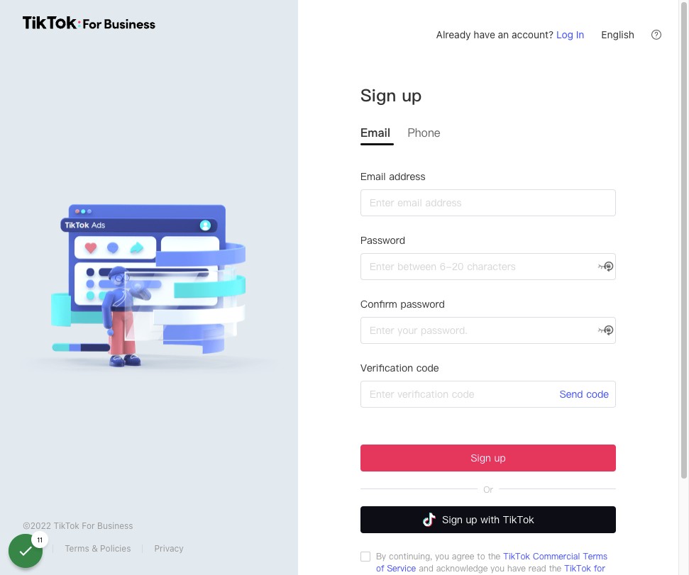 Click on Log In