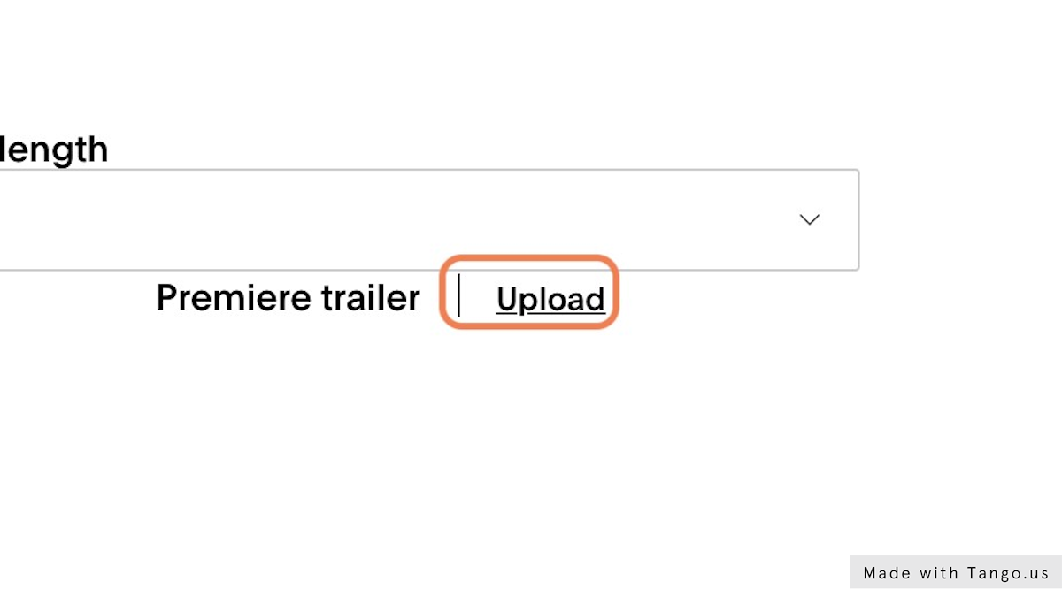To upload the trailer click on Upload