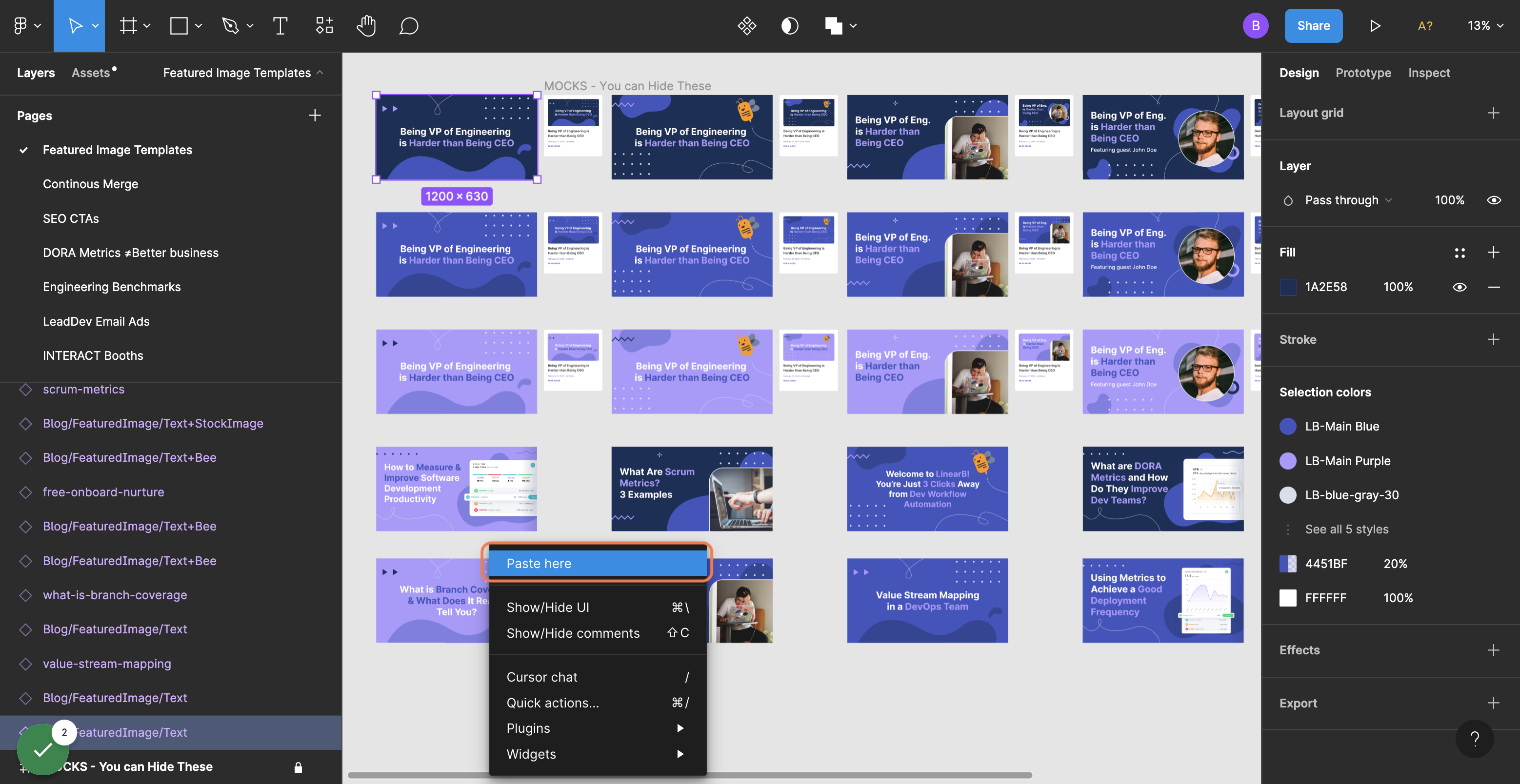 Paste the Design Template You Want to Customize