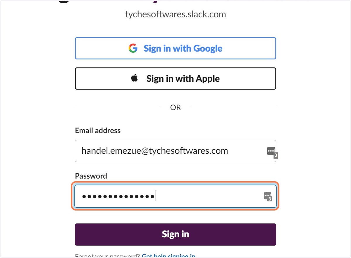 Type password