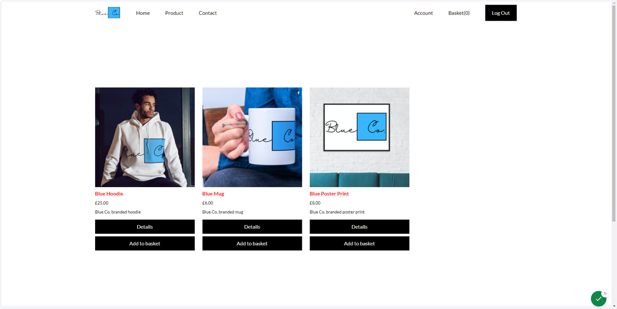 The relevant product category page will load
