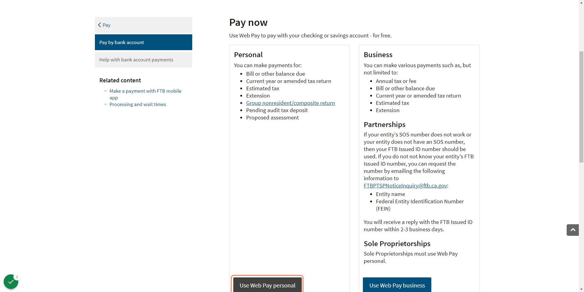 Choose "Use WebPay personal"