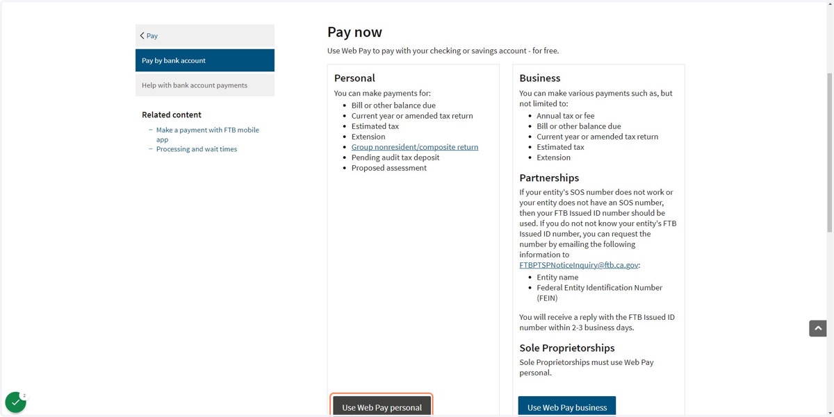 Choose "Use WebPay personal"