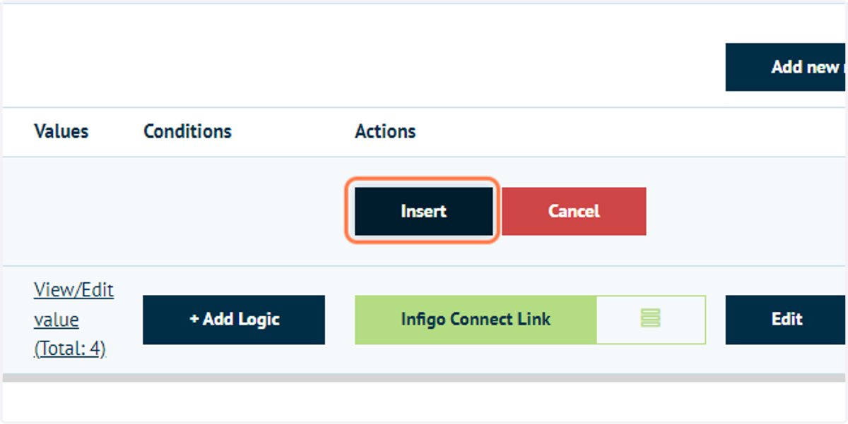 Click on Insert