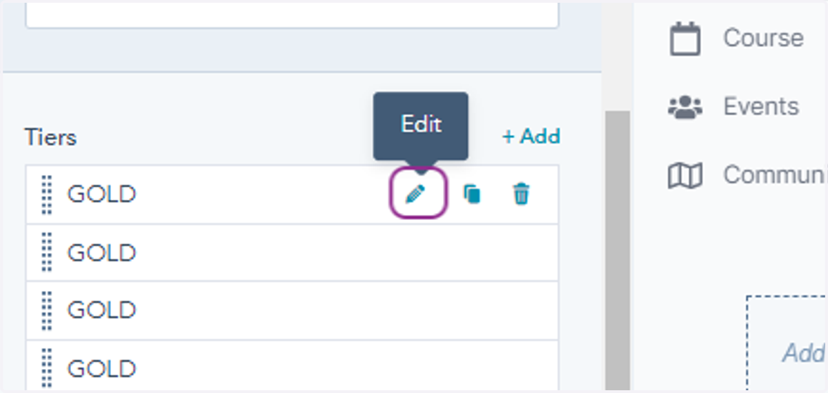 Edit "Tiers"