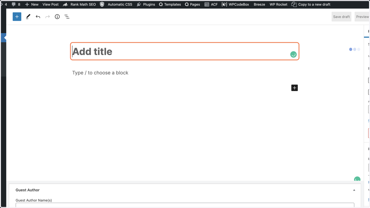 Start a New Post in WordPress