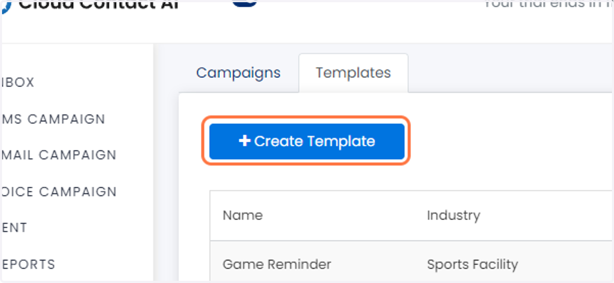 Click on Create Template