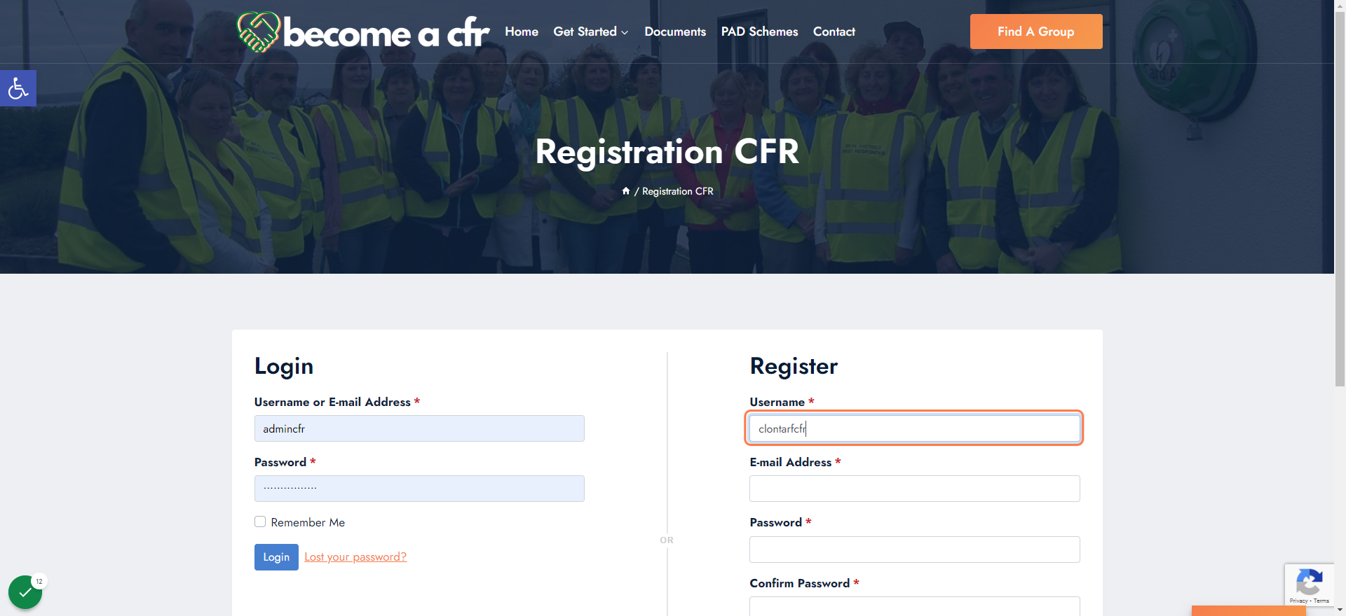 Type "clontarfcfr" ( chose your own )