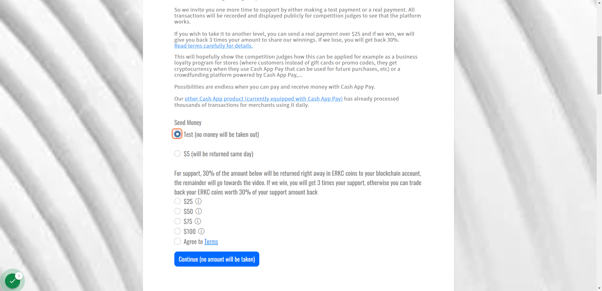 Select the Test option