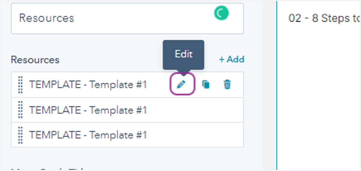 Edit relevant fields