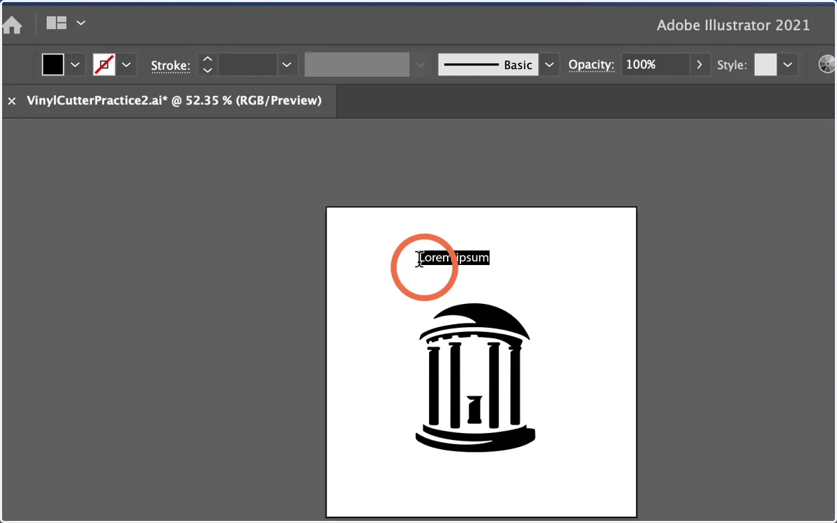 Click anywhere on the canvas to create a text box