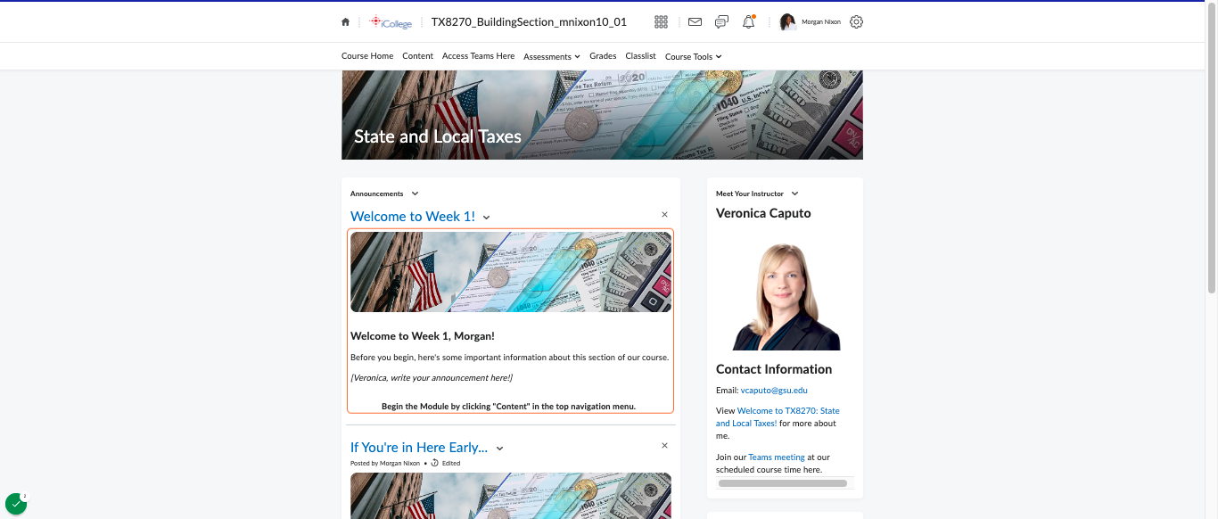 Instructor Support: Templated announcements for instructors to fill in with content as the course progresses