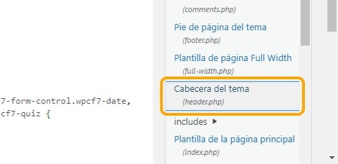 Click en Cabecera del tema(header.php)