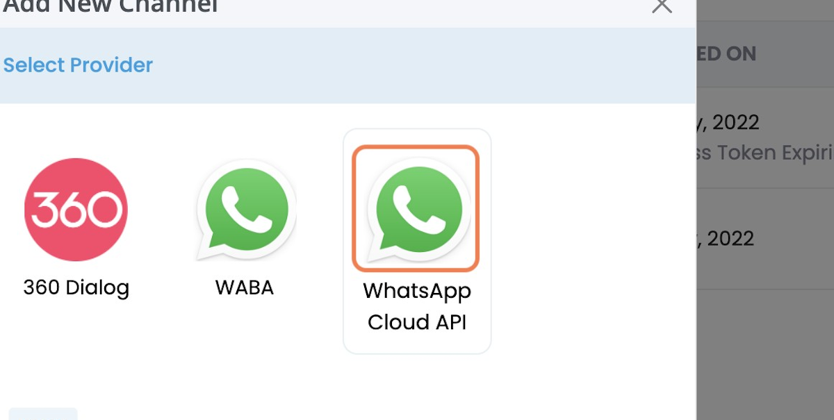 Click on WhatsApp Cloud API