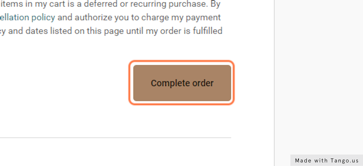 Click on Complete order