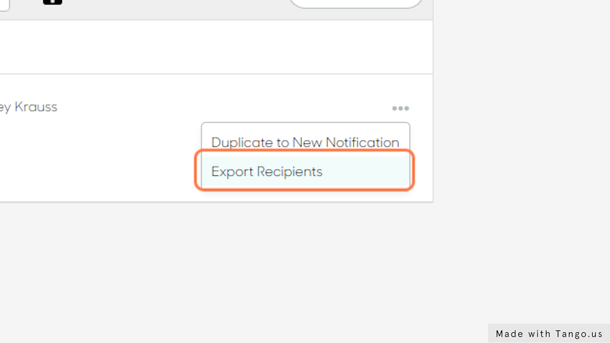 Click on Export Recipients