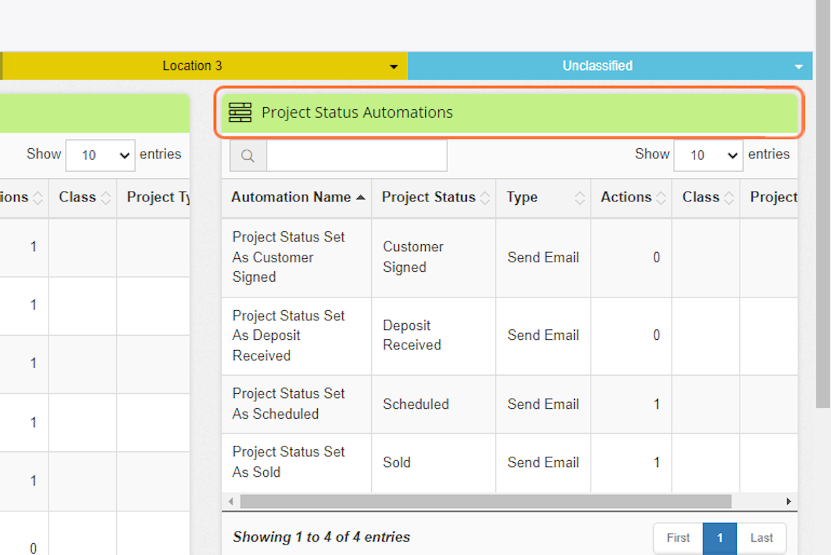 Review Project Status Automations