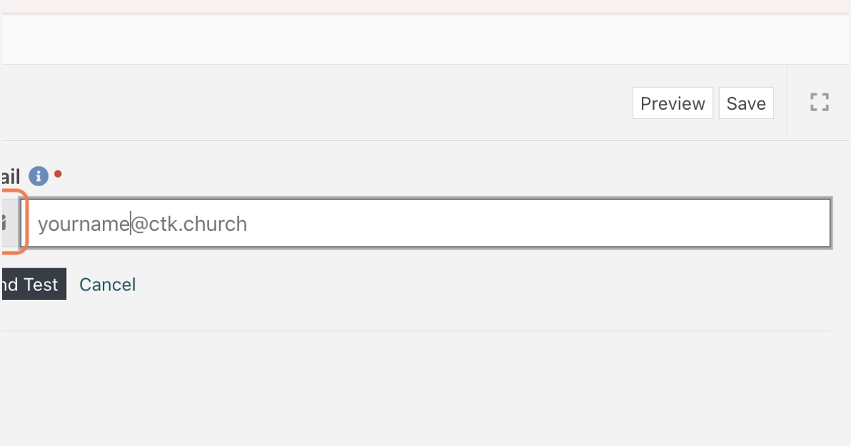 Enter the e-mail you'd like to send a test communication to.