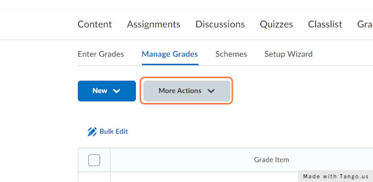 Then, choose 'More Actions' and 'Delete' under the dropdown.