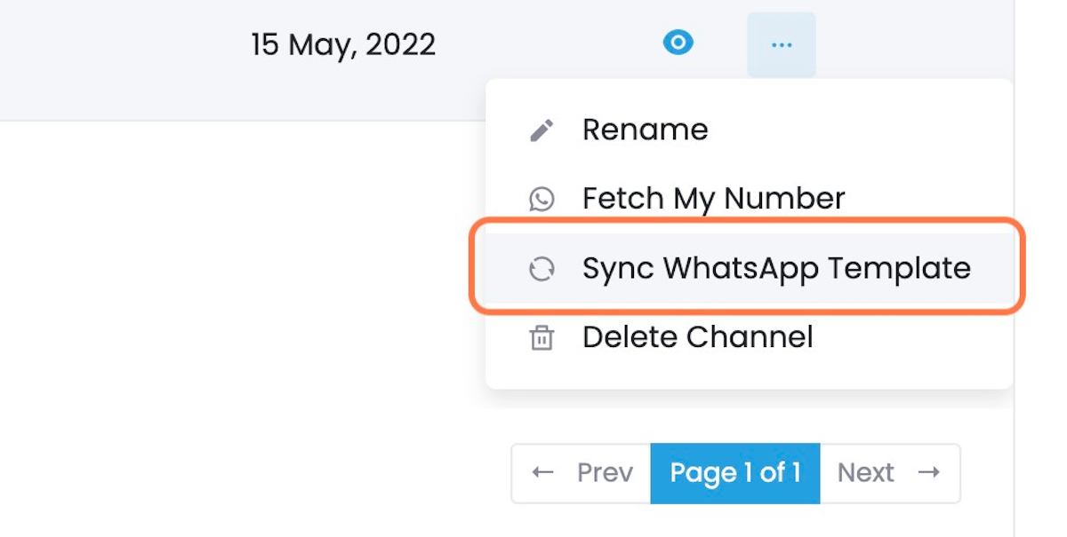 Click on  Sync WhatsApp Template