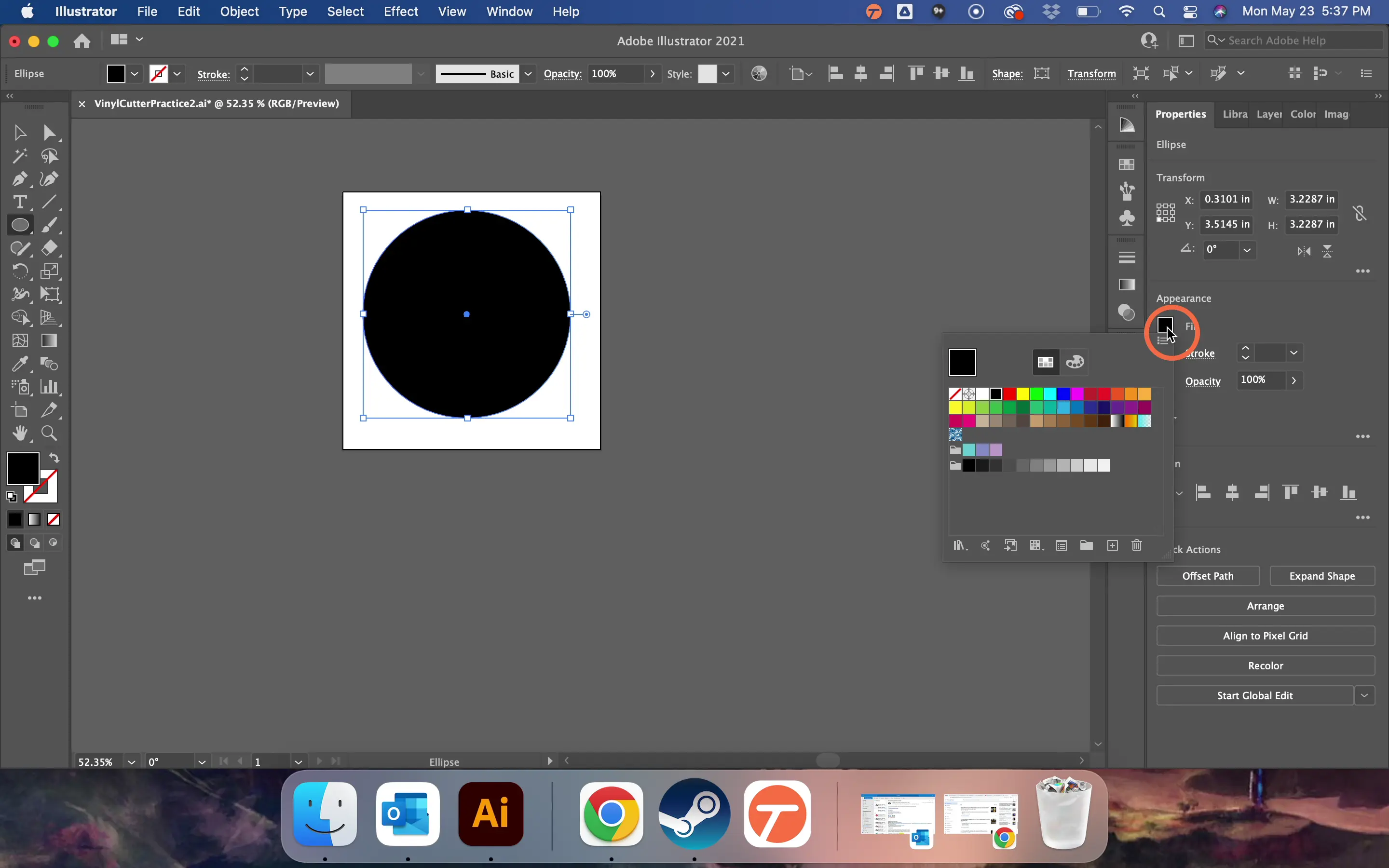Remove the fill from the shape by selecting 'None' from the Fill Menu