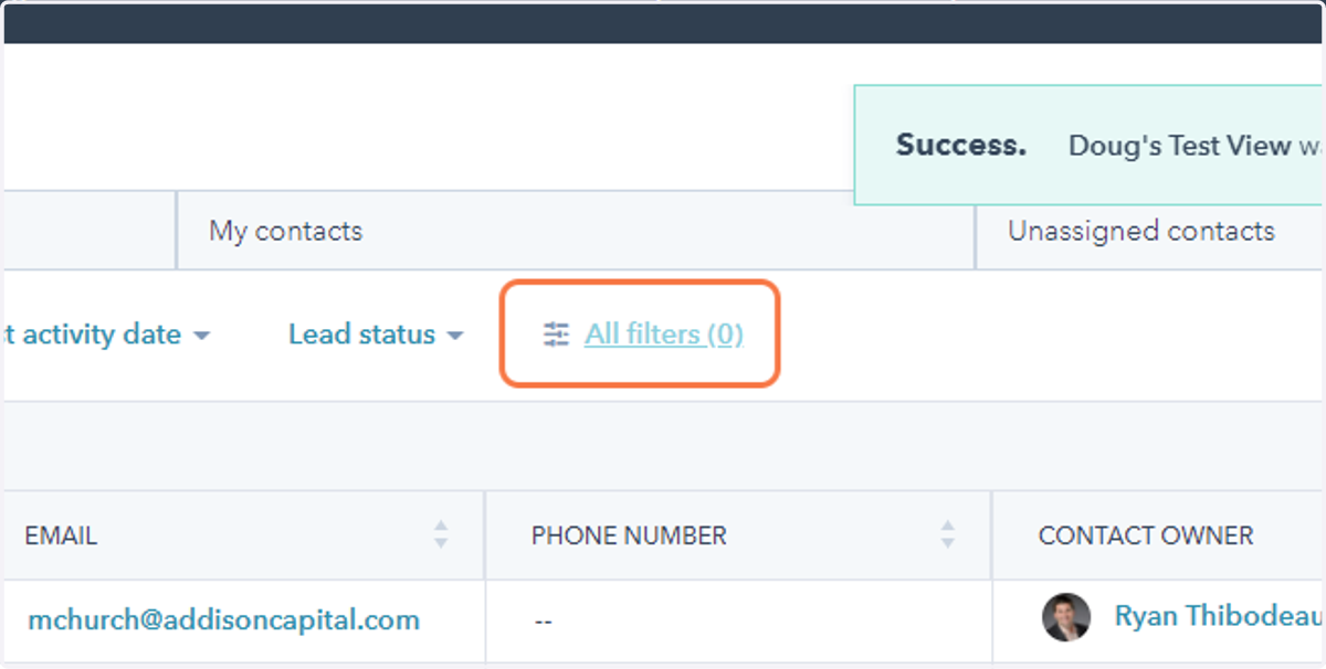 Click on filters