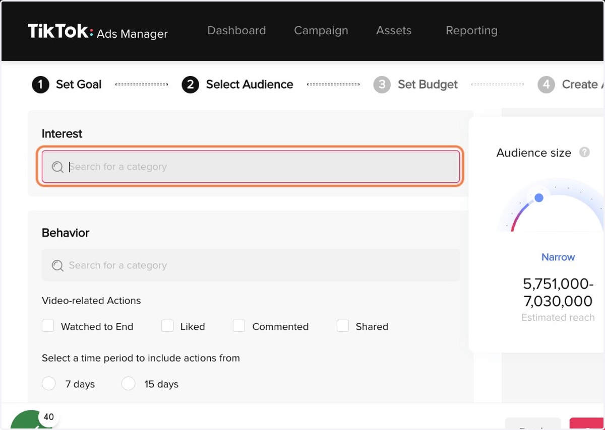 Click on Search for a category