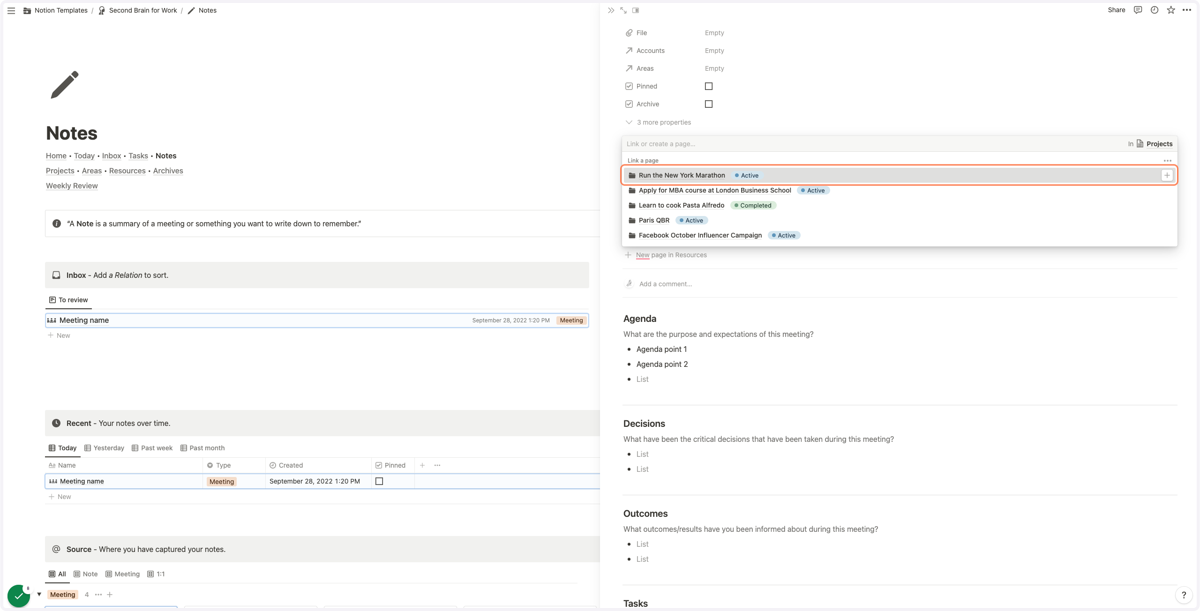 Search and find the project you want to relate