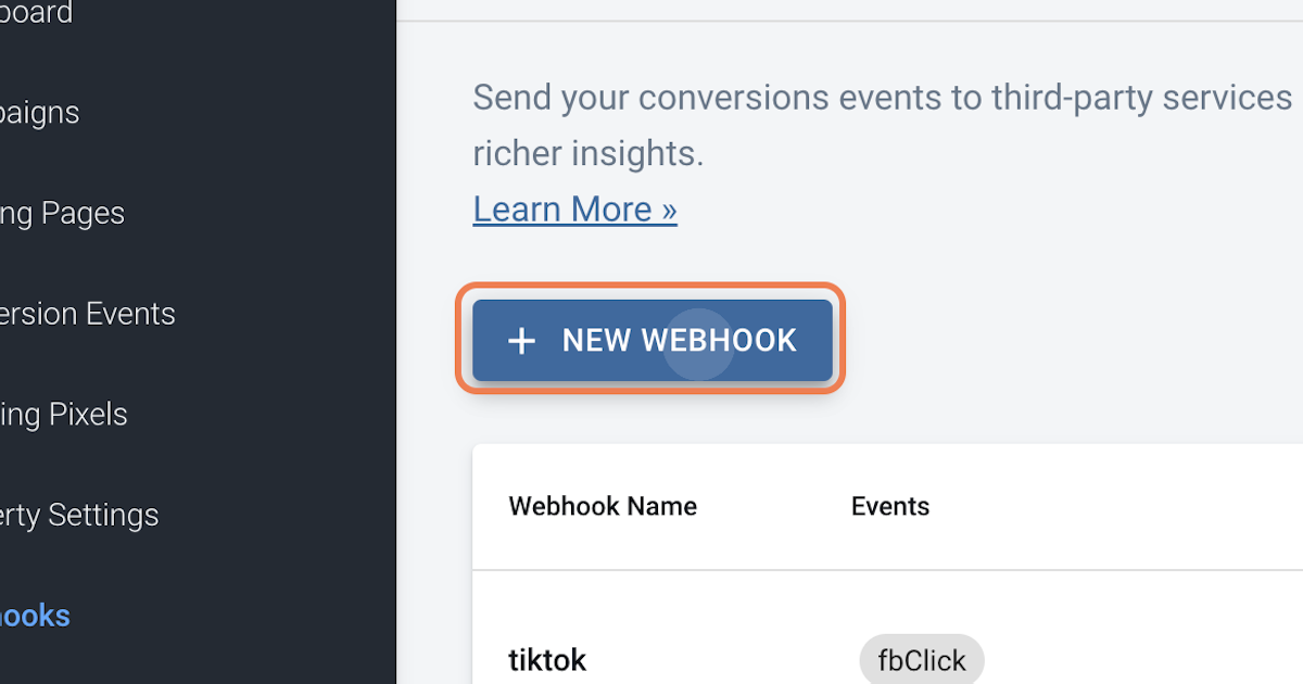 Create a New Webhook
