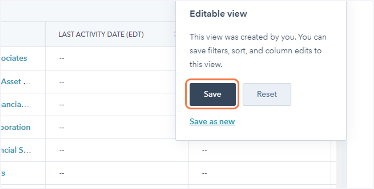 Click on Save
