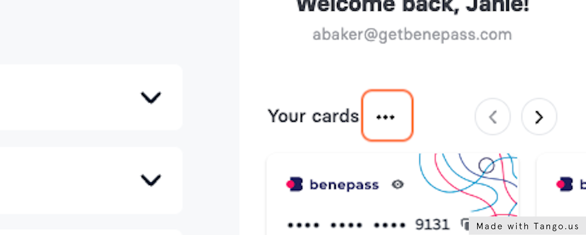 On the home screen, click on the 3 dots next to "Your Cards"