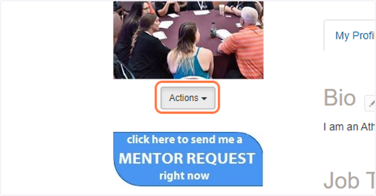 To change your profile picture, click on the Actions Dropdown Button.